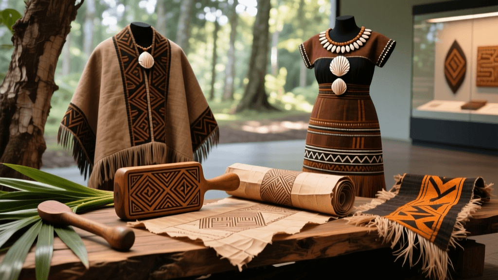 Fijian Tapa Beating Tools And Bark Cloth Layering Techniques