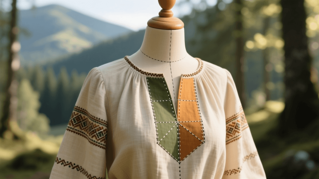 Carpathian Folk Blouse Zero-Waste Pattern Drafting 2026