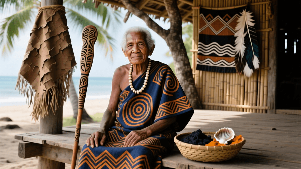 Vanuatuan Barkcloth Ritual Painting And Tribal Narrative Motifs