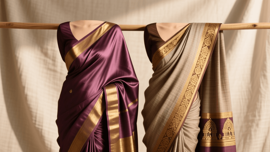 Mulberry vs Tussar Silk Kanjeevaram Saris 2026 Guide