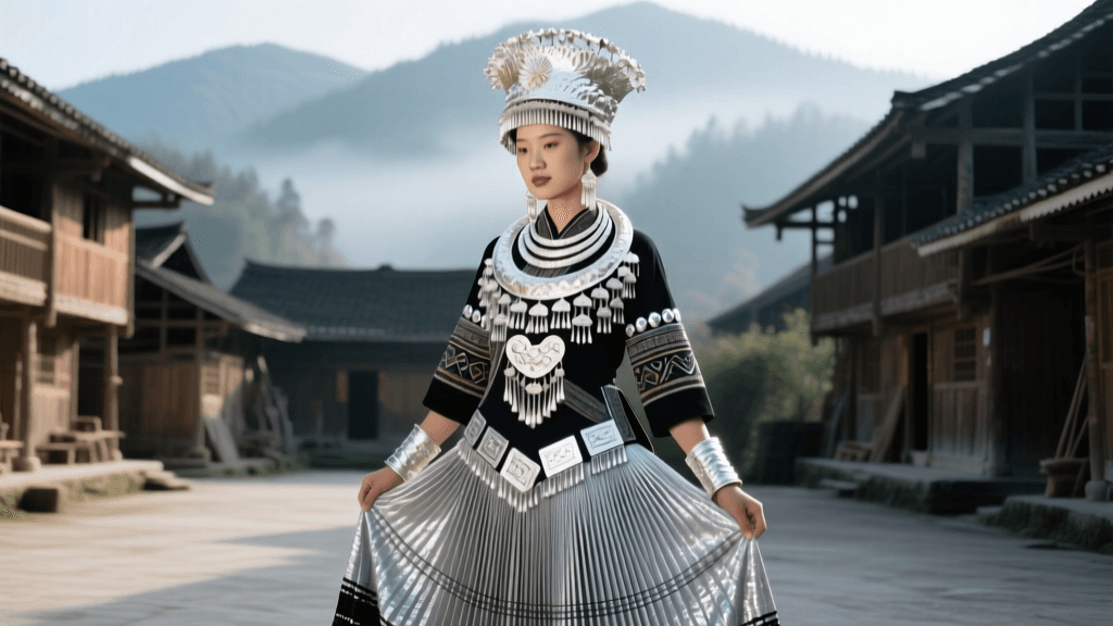 Miao Folk Dress: Guizhou Pleated Skirts and Silver Craft