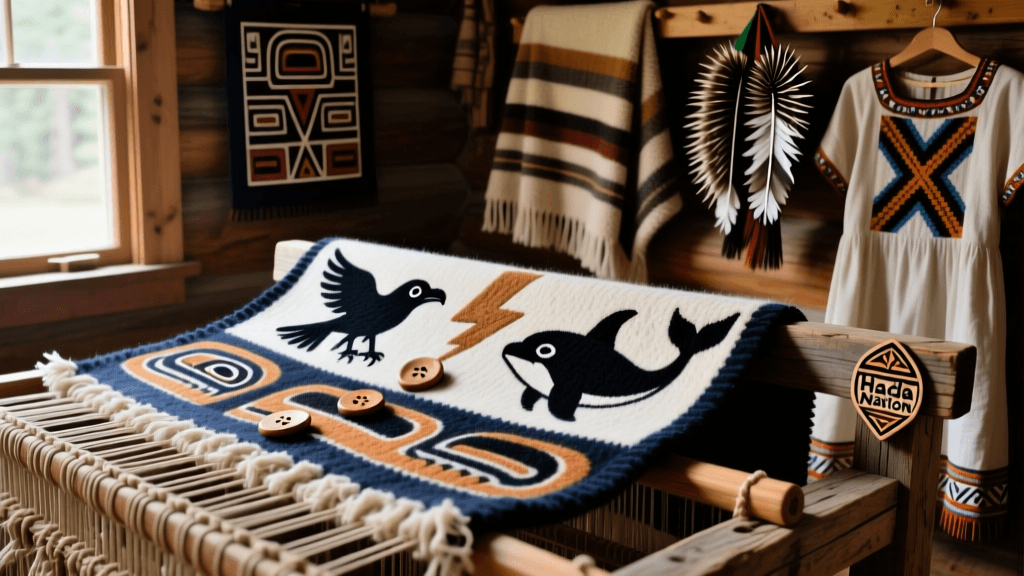 Haida Woolen Button Blanket Design Coding And Loom Construction