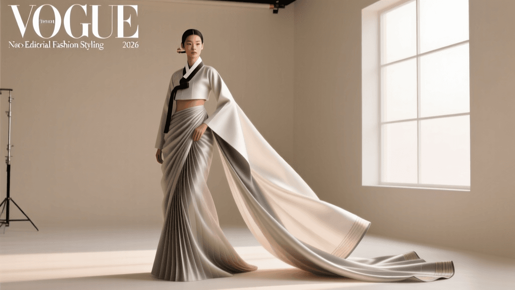 2026 Fashion Media Trends: Styling Neo-Hanbok & Sari Editorials
