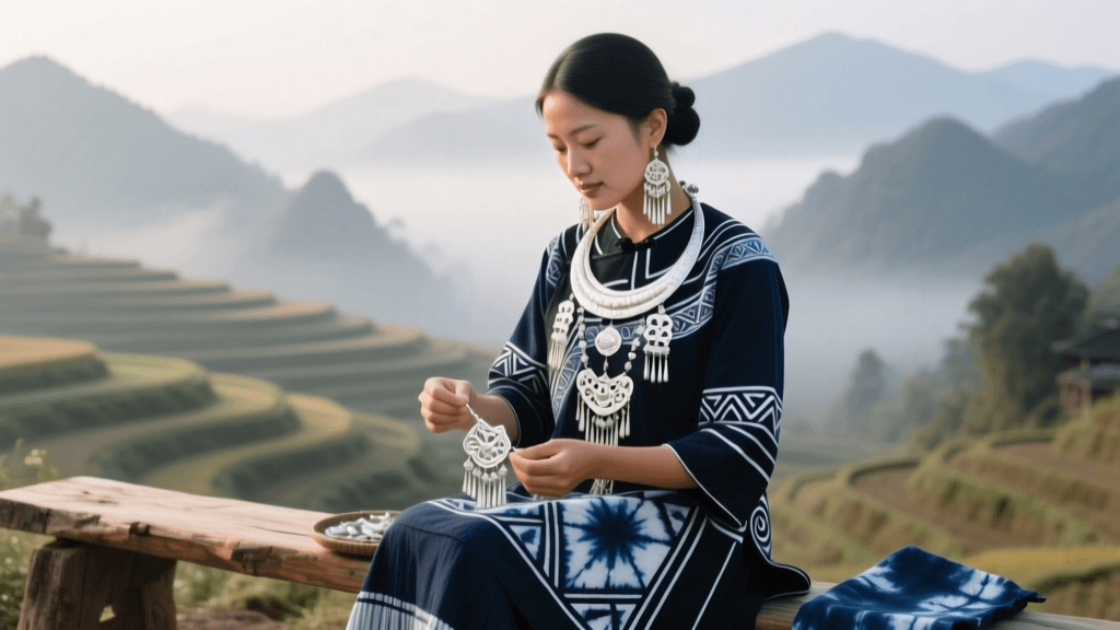 Miao Ethnic Garments: Indigo Batik and Silverwork
