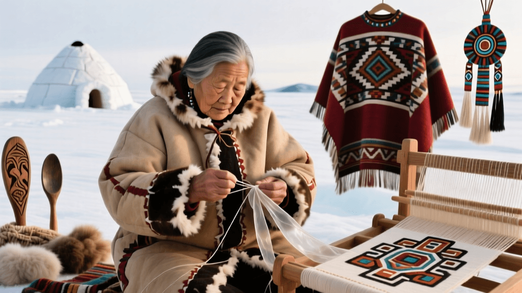 Inuit Parka Sewing With Seal Intestine And Fur Trimming Methods