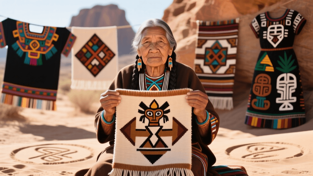 Navajo Yei Bi Chei Wool Weaving And Sandpainting Motif Transfer