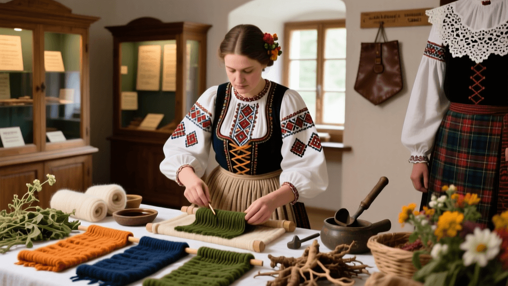 Czech Kroj Wool Dyeing With Native Plants Bohemia