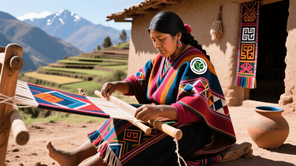 Quechua Poncho Technicolor Dyeing With Native Plants Peru