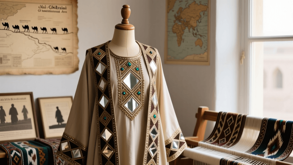Afghan Ghilzai Embroidery Mirror Placement And Thread Tension Guide