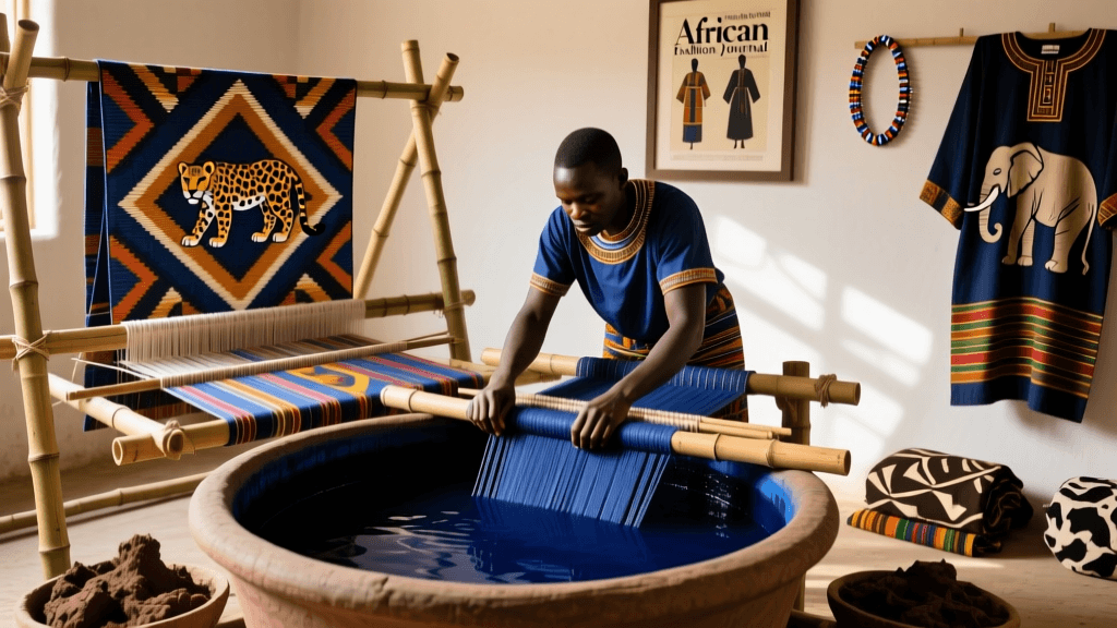 Cameroonian Bamileke Ndop Cloth Indigo Dye Vat Management