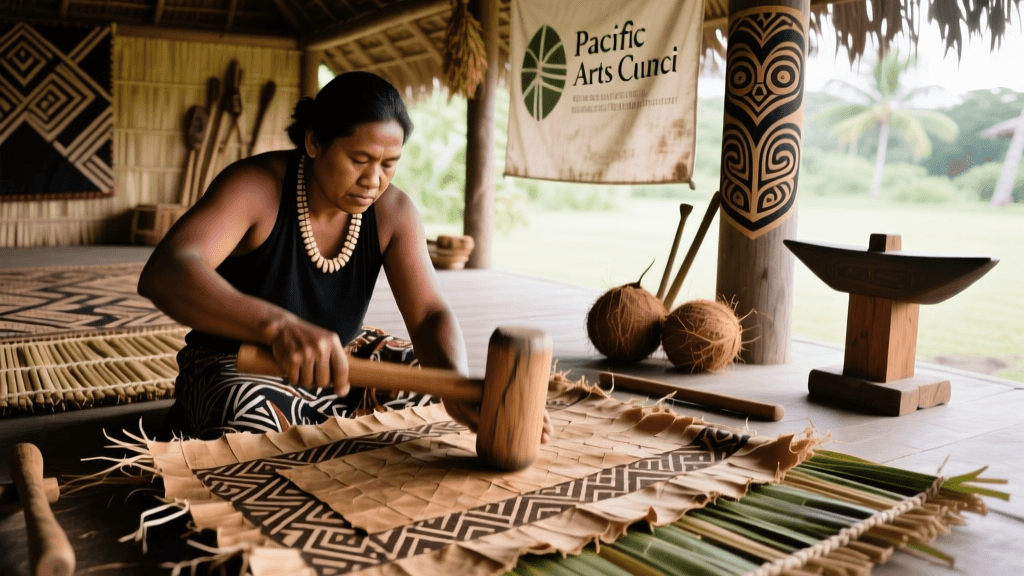 Fijian Tapa Cloth Beating With Mallets And Bark Fermentation Timing Guide