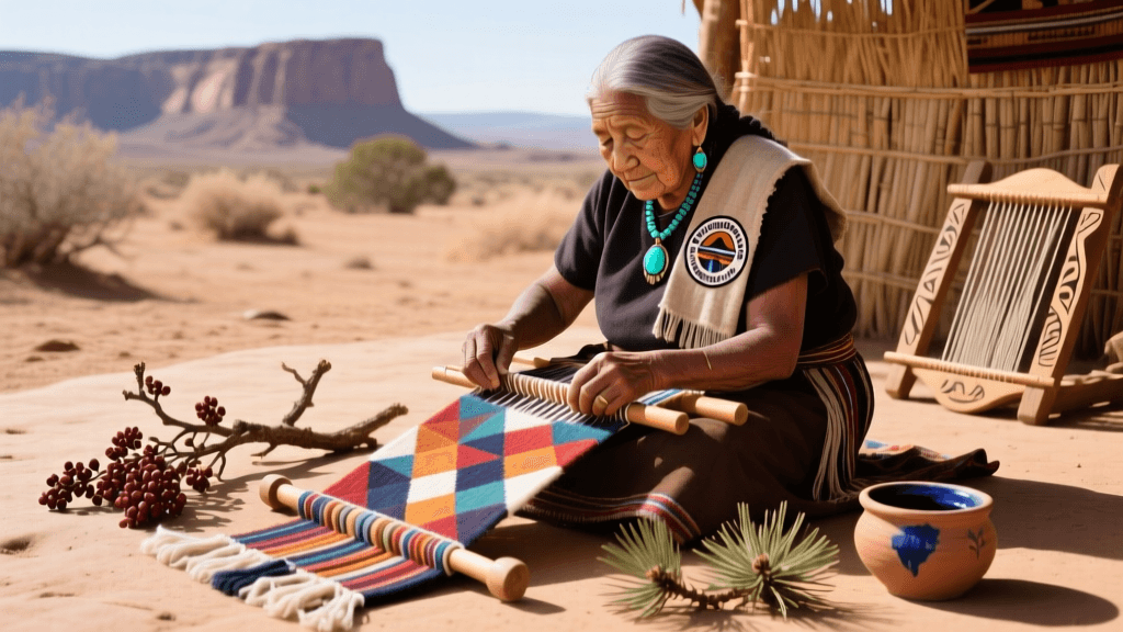 Hopi Kilt Weaving And Vegetable Dyeing With Sumac And Ponderosa Pine