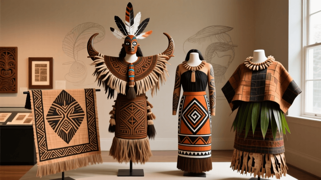 Marquesan Tattoo Inspired Embroidery On Tapa And Natural Pigment Preparation