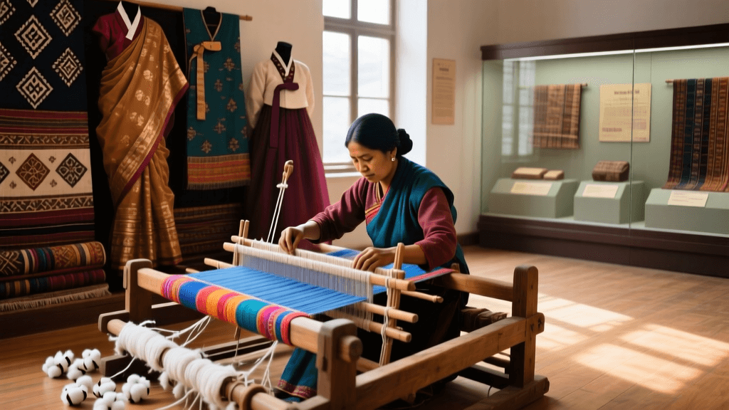 Nepali Dhaka Tapati Weaving Techniques And Cotton Spinning Process