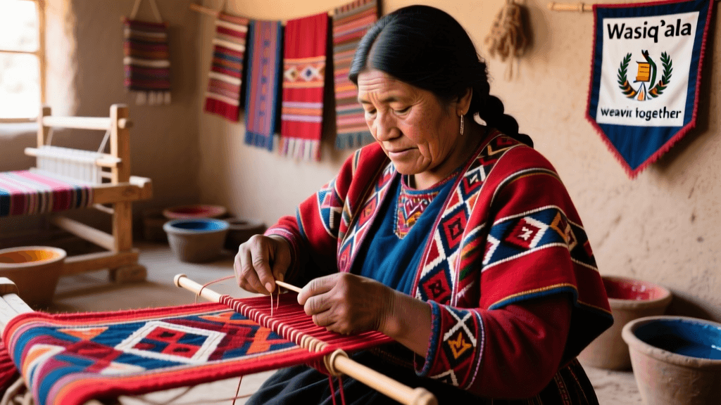 Quechua Poncho Alkali Dyeing With Cochineal And Llama Wool Processing
