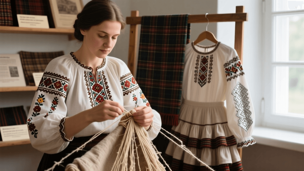 Romanian Ia Blouse Embroidery Techniques And Flax Spinning Guide